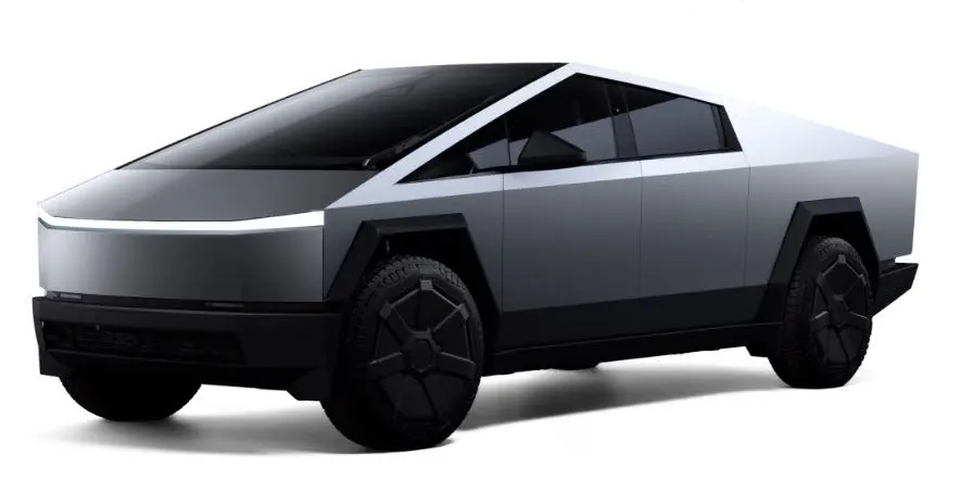 Tesla Cybertruck front three-quarter view, serviced for charging system troubleshooting at TSK