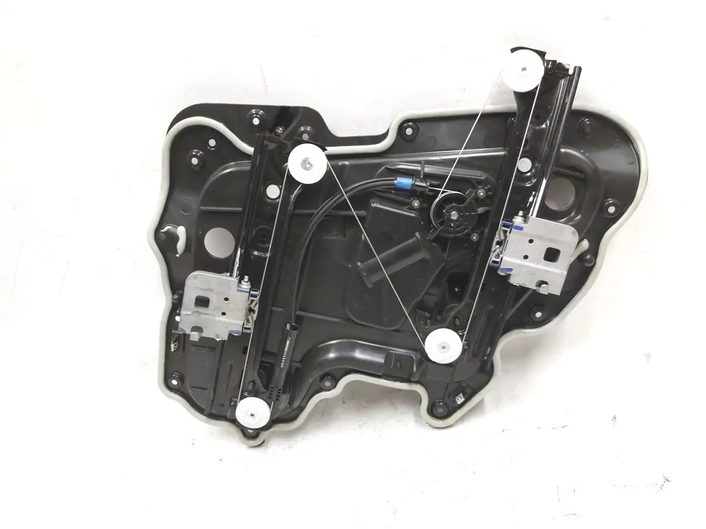 Tesla Model 3 door window regulator assembly with pulleys and cables