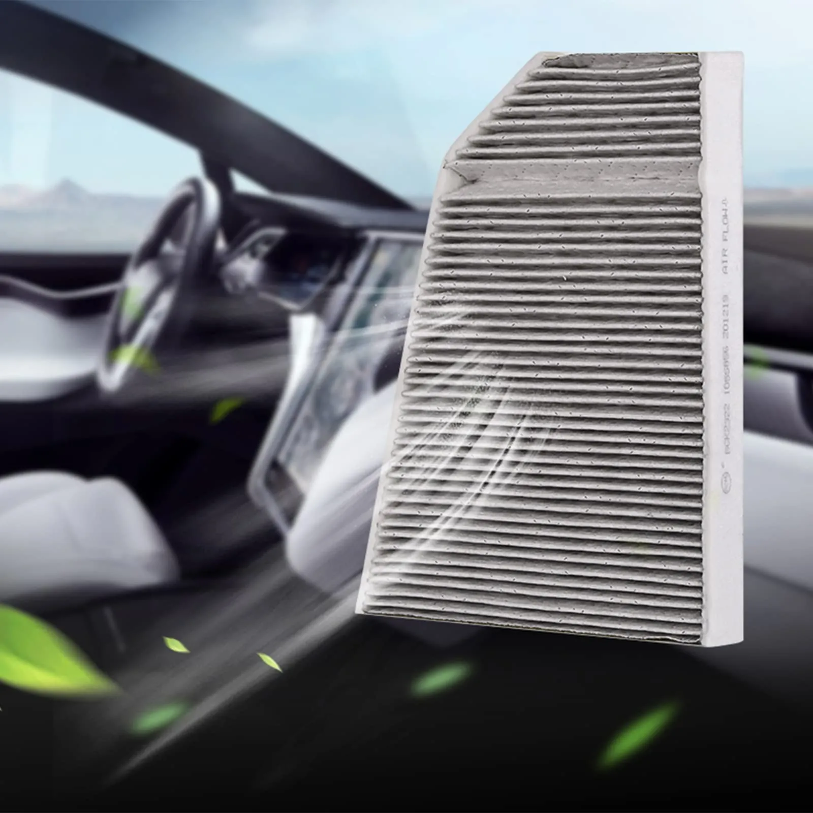 Pleated cabin air filter for Tesla Model X HVAC system replacement
