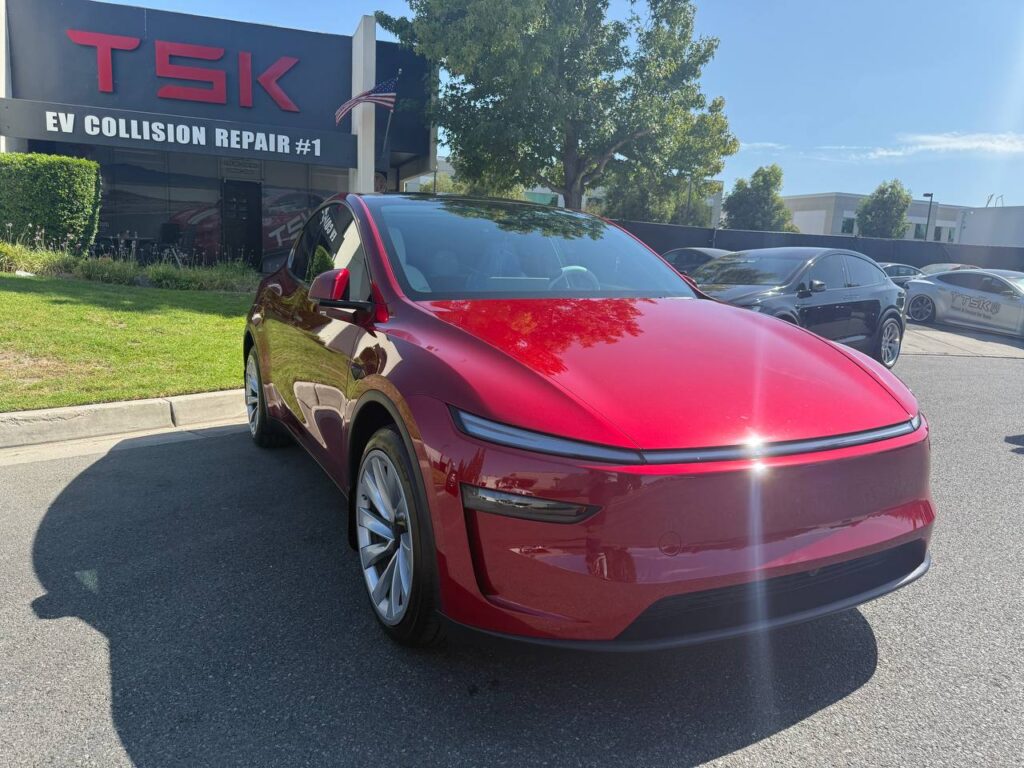 TSK Cypress Tesla Model Y body shop and collision repair center.