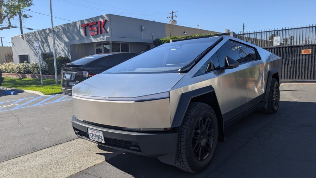 TSK Irvine Tesla Cybertruck body shop and collision repair center.