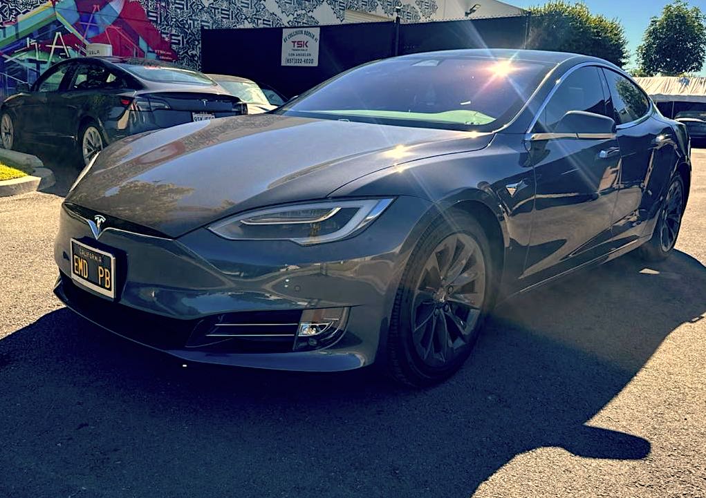 TSK Irvine Tesla Model S body shop and collision repair center.