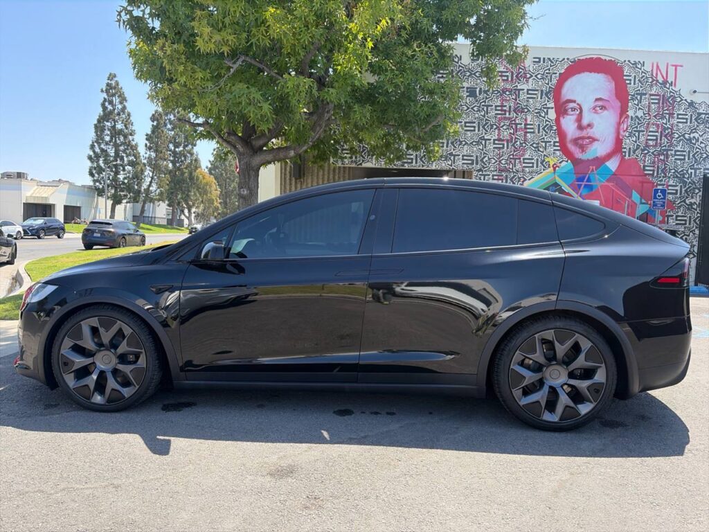 TSK Cypress Tesla Model X body shop and collision repair center.