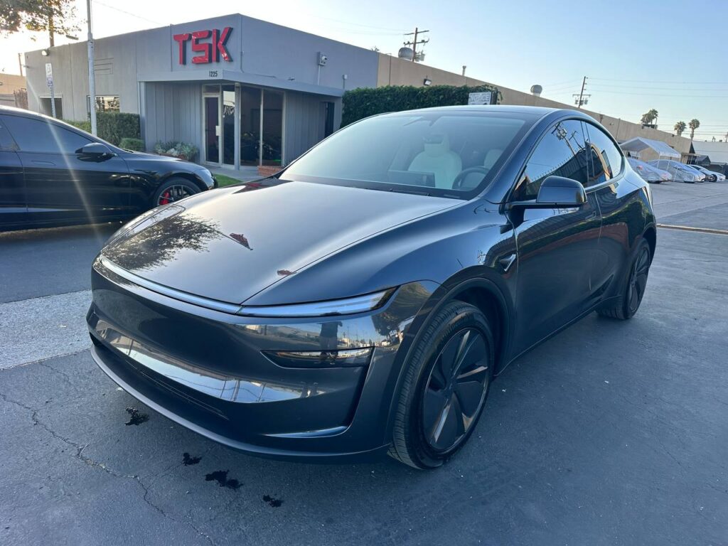 TSK Irvine Tesla Model Y body shop and collision repair center.